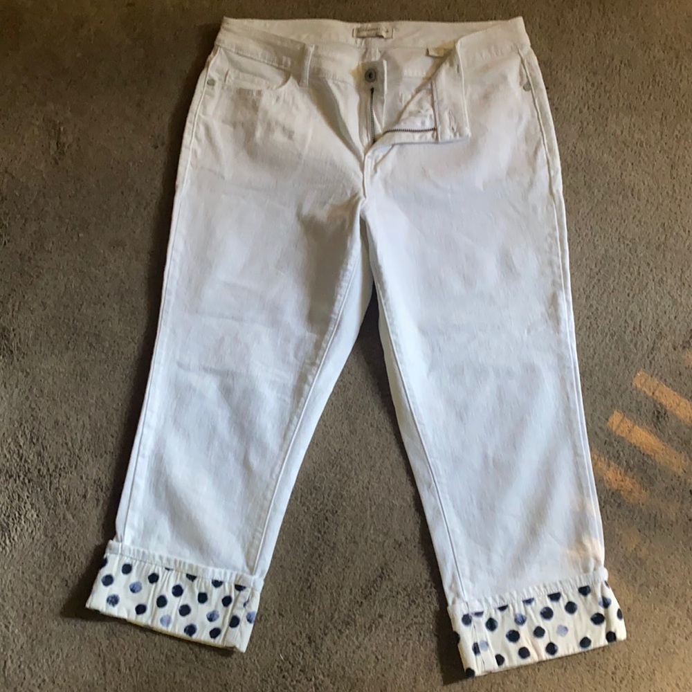 Coldwater Creek size 10 Petite white crop pants
